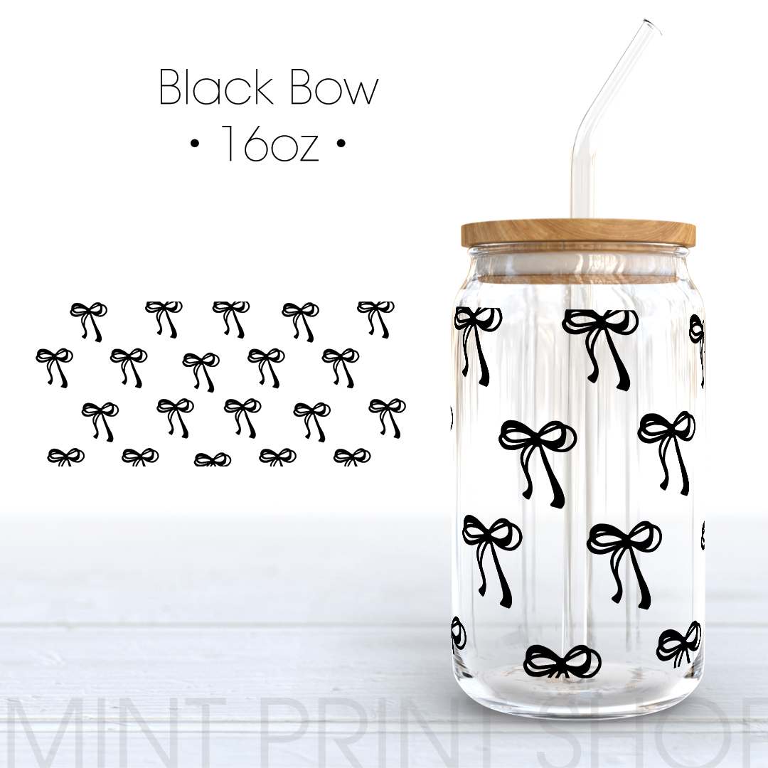 Black Bow UV DTF Cup Wrap