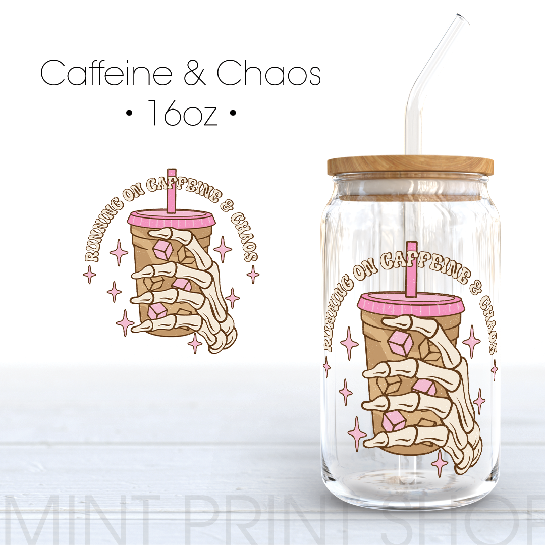 Caffeine & Chaos | UV DTF Decal