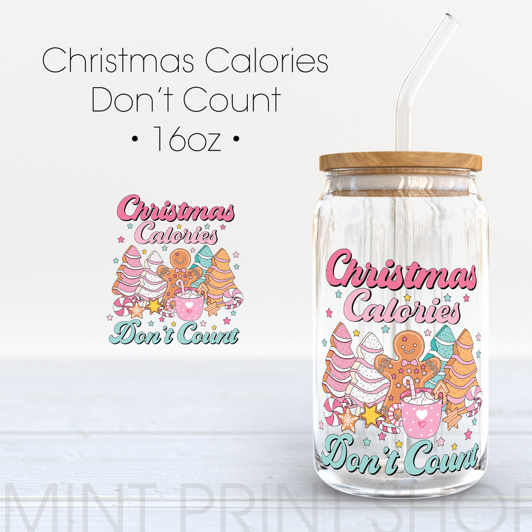 Christmas Calories | UV DTF Cup Wrap - Mint Print Shop
