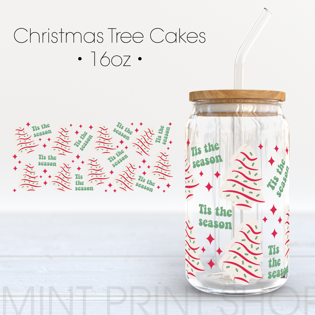 Christmas Tree Cakes | UV DTF Cup Wrap - Mint Print Shop