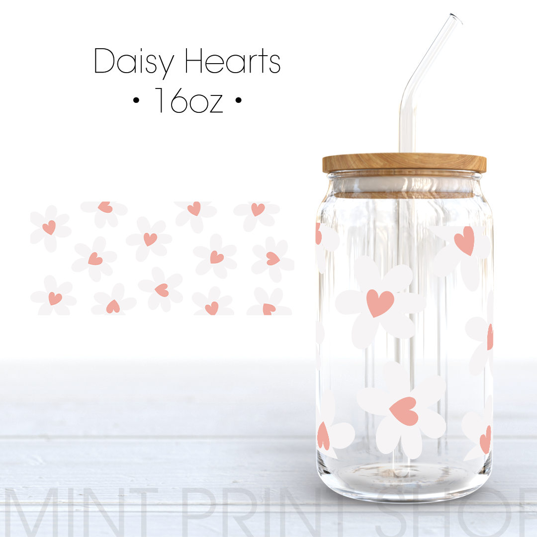 Daisy Hearts | UV DTF Cup Wrap