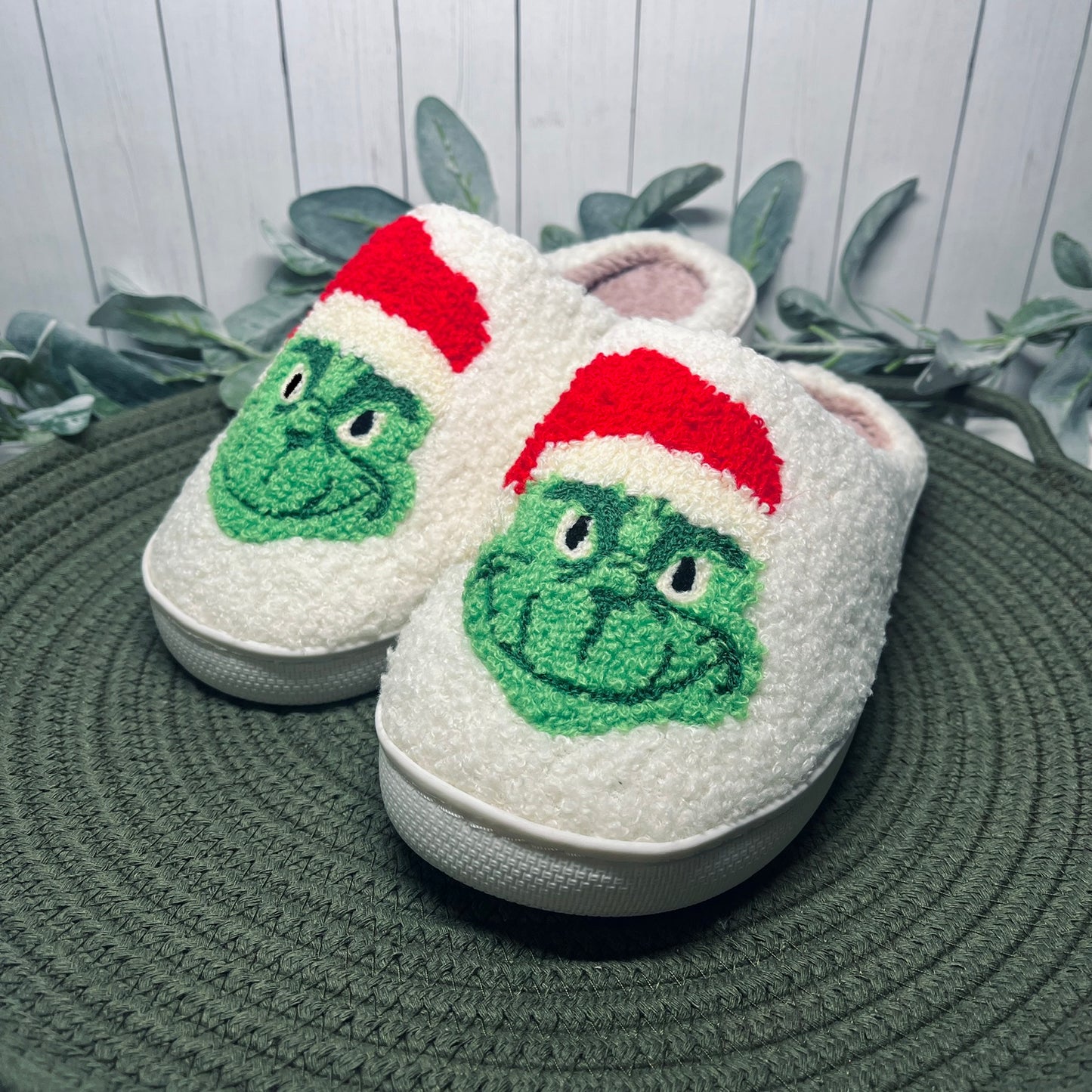 Grinch Christmas Slippers - Mint Print Shop