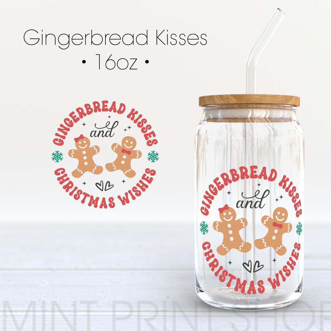 Gingerbread Kisses | UV DTF Sticker - Mint Print Shop