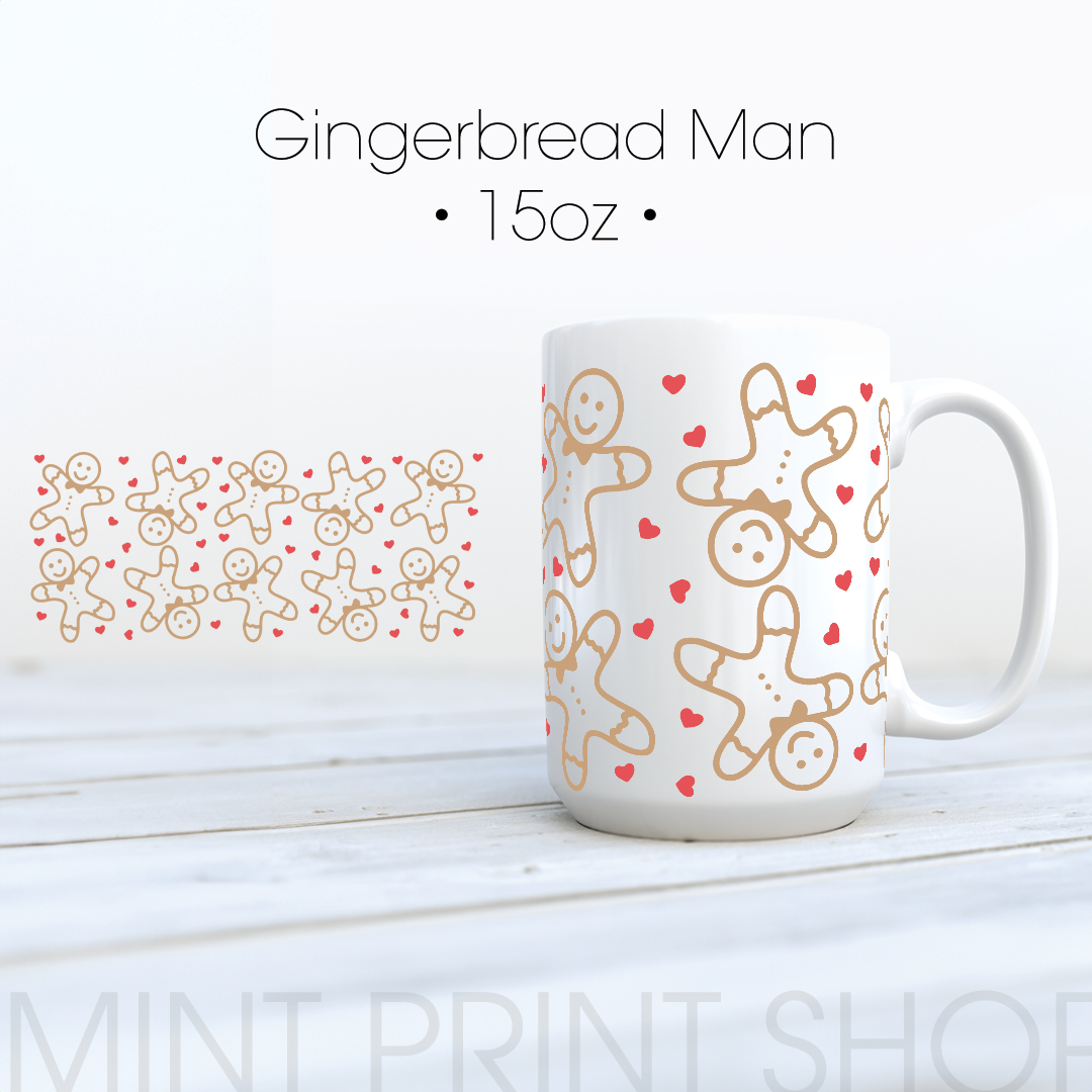 Gingerbread Man | UV DTF Cup Wrap - Mint Print Shop