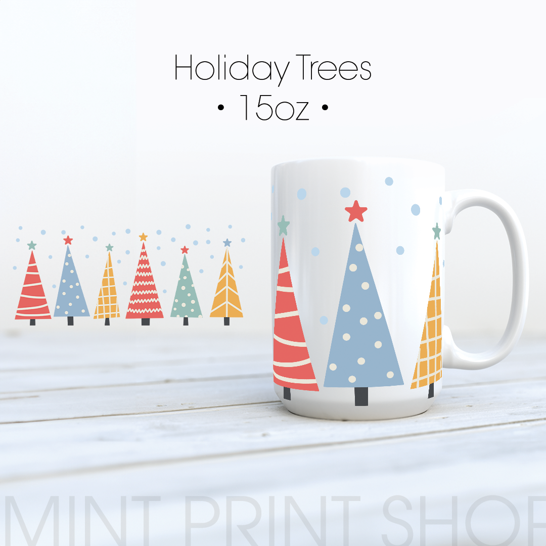 Holiday Trees | UV DTF Cup Wrap - Mint Print Shop