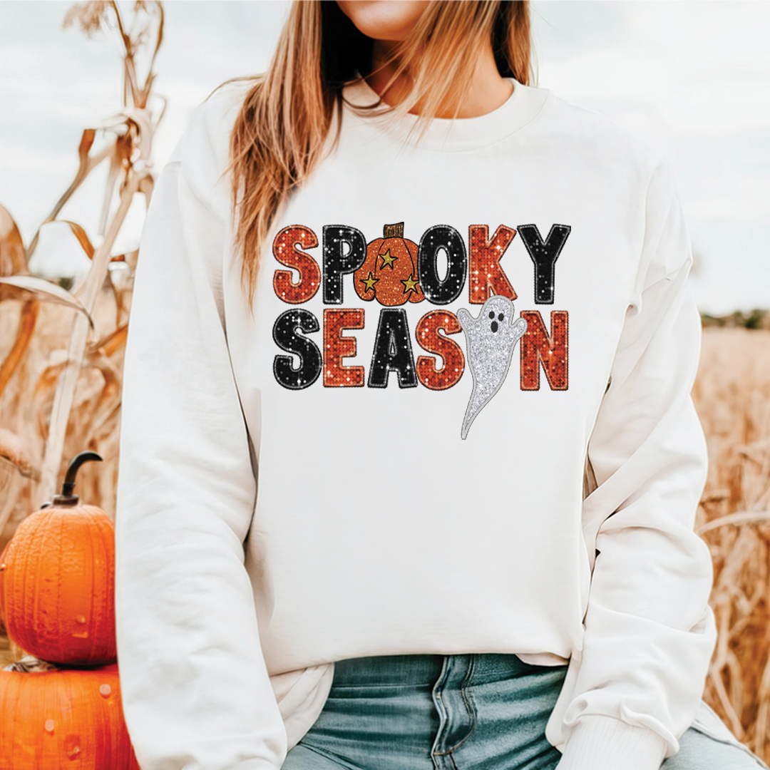 Spooky Season Faux Glitter Emrboidery | Transfer
