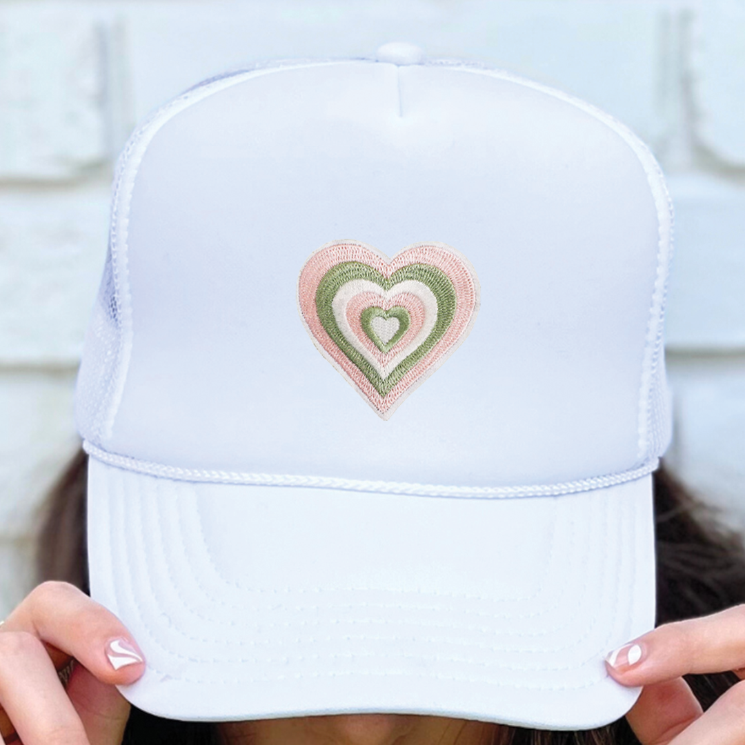 Pink & Green Heart | Embroidery Patch