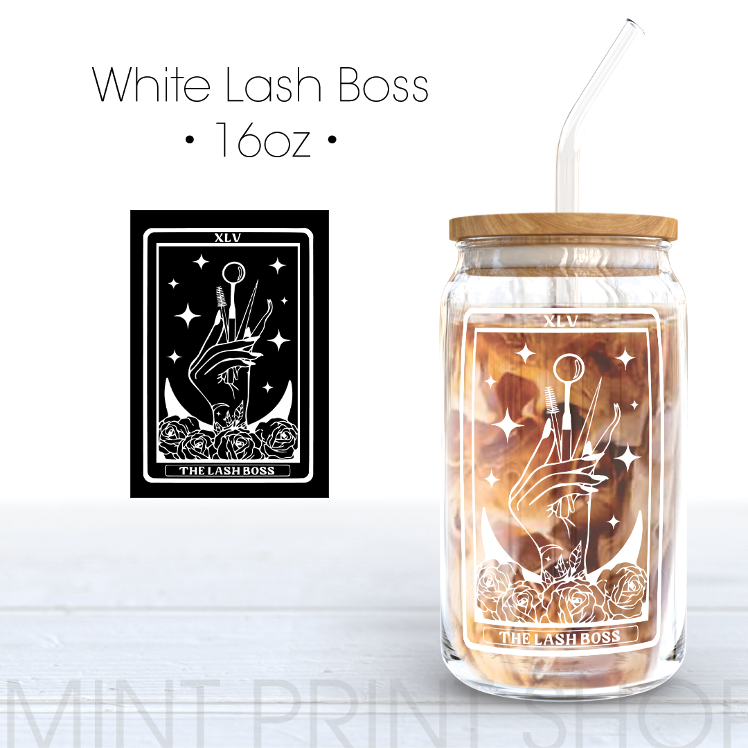 Lash Boss in White | UV DTF Decal