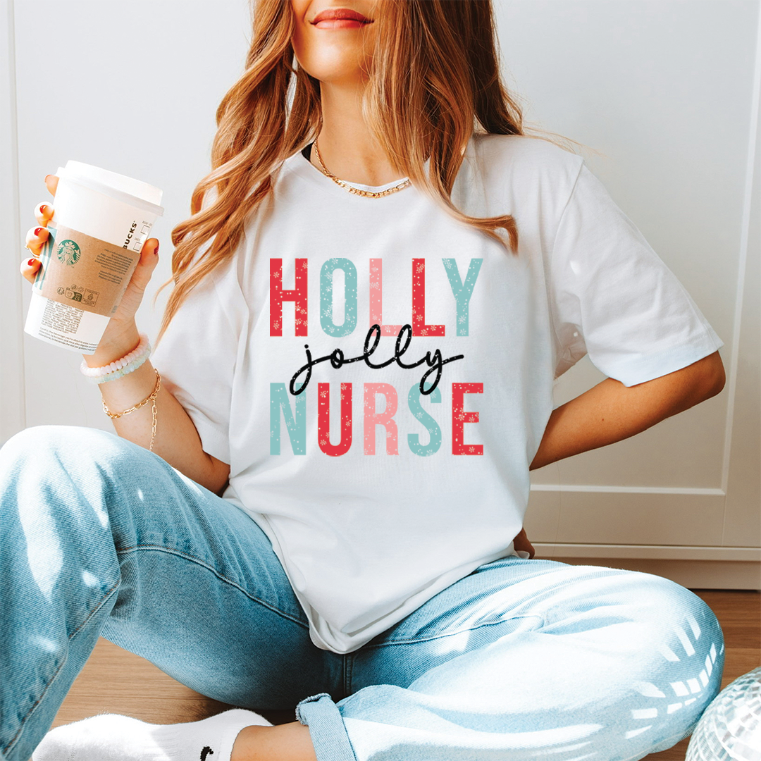 Holly Jolly Nurse | DTF Transfer - Mint Print Shop