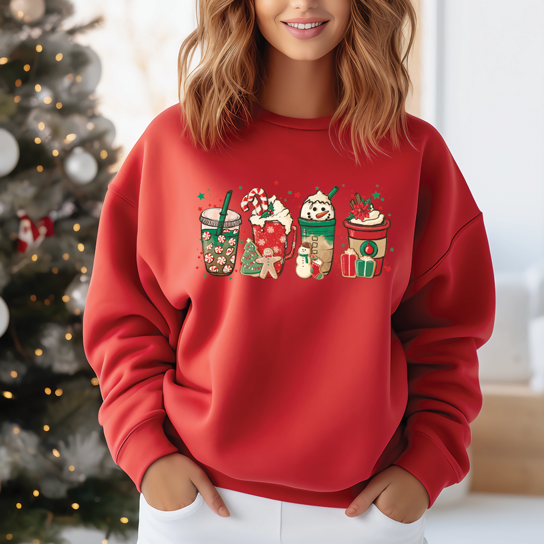 Red Snowman Holiday Coffees | DTF Transfer - Mint Print Shop