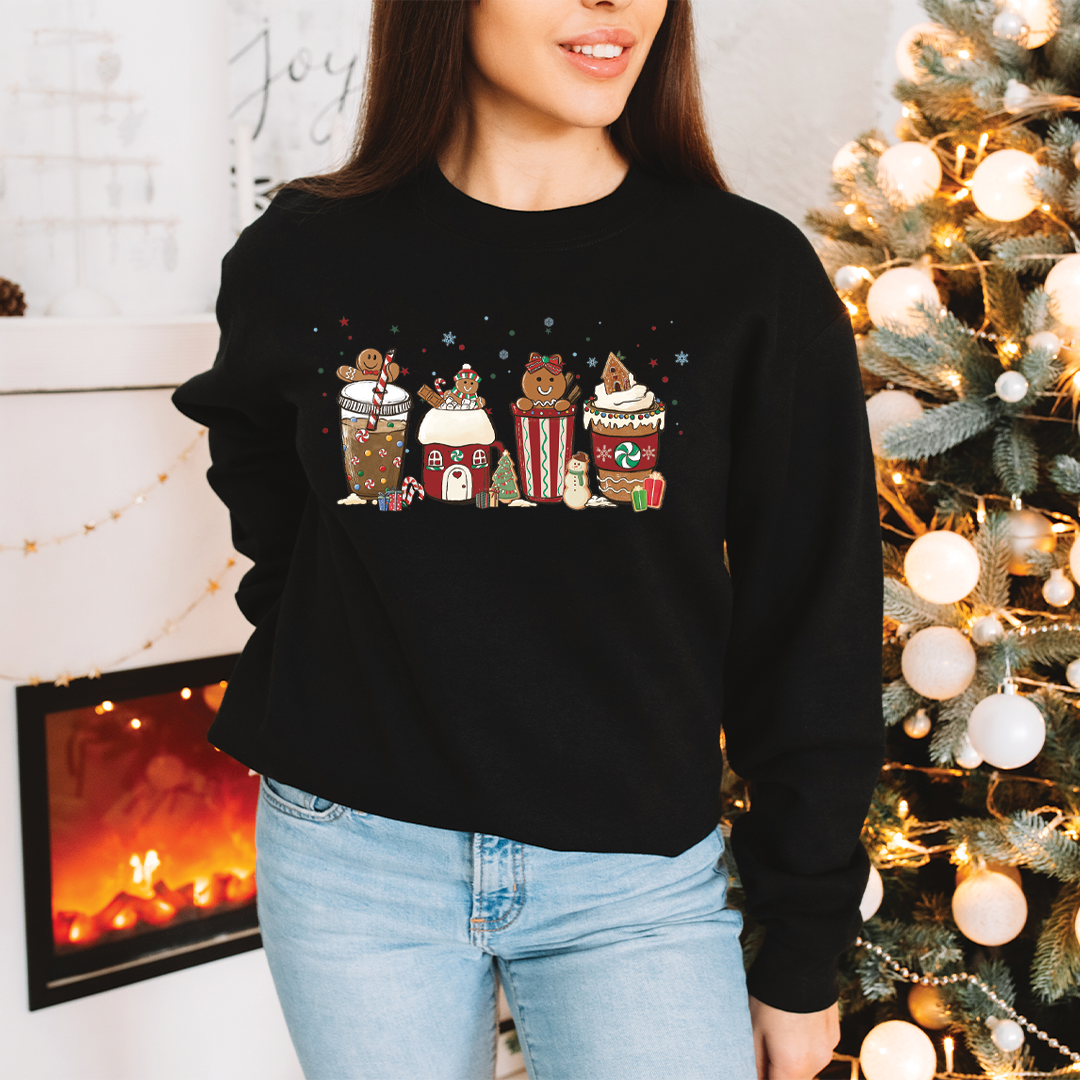 Red Gingerbread Man Coffees | DTF Transfer - Mint Print Shop