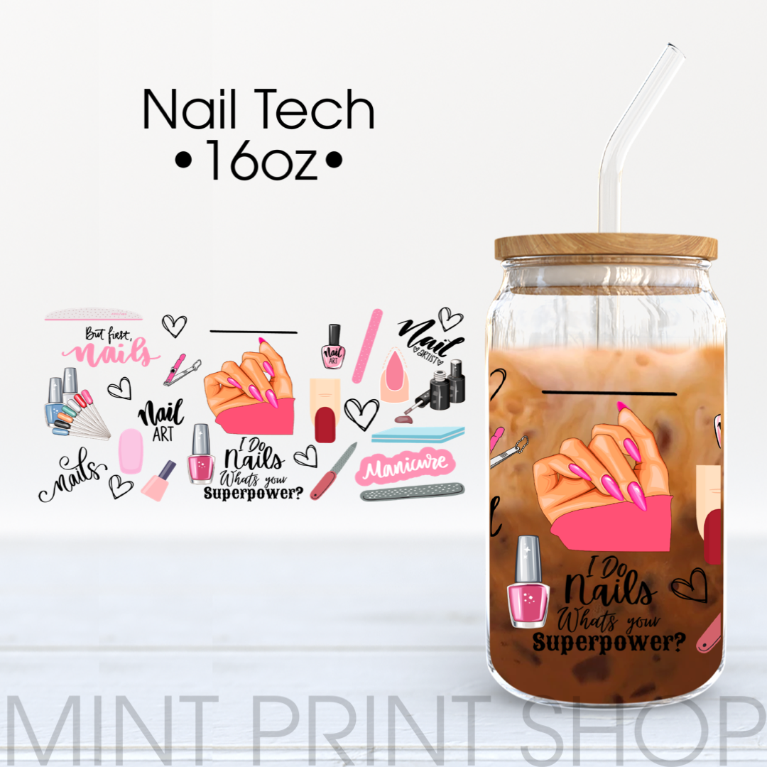 Nail Tech | UV DTF Cup Wrap - Mint Print Shop