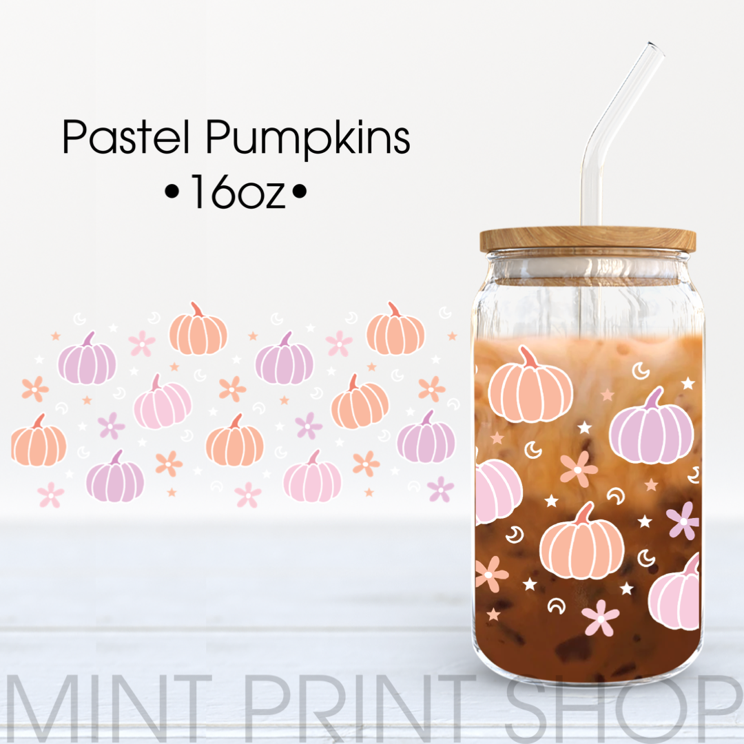 Pastel Pumpkins | UV DTF Cup Wrap - Mint Print Shop