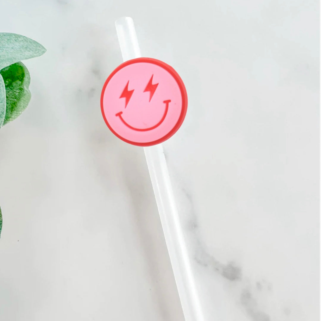 Pink Lightning Bolt Straw Topper - Mint Print Shop