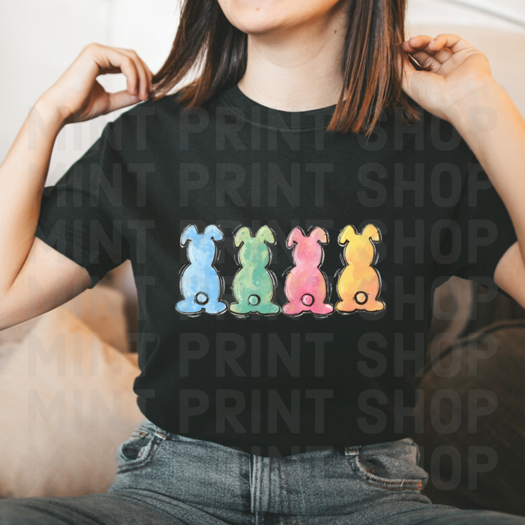 Pastel Watercolor Bunnies | DTF Transfer - Mint Print Shop
