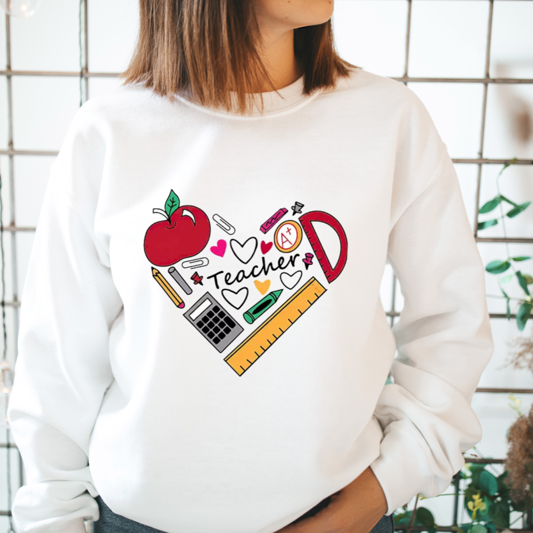 Teacher Heart DTF Transfer - Mint Print Shop