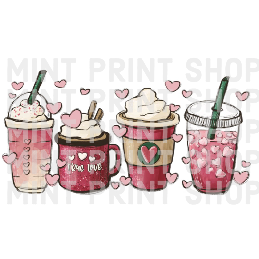 True Love Valentines Coffee DTF Transfer - Mint Print Shop