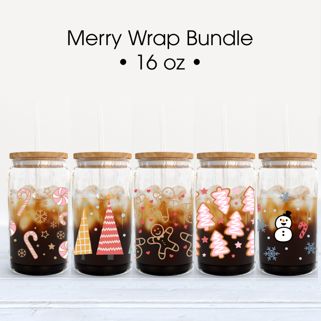 Merry Wrap Bundle | UV DTF Cup Wrap - Mint Print Shop