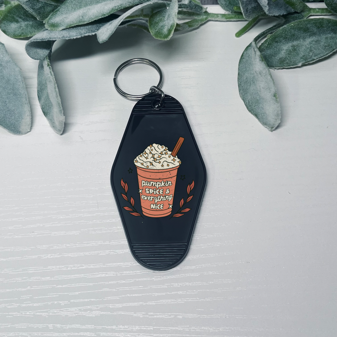 Pumpkin Spice Motel Keychain - Mint Print Shop