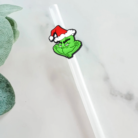 Grinch Straw Topper - Mint Print Shop