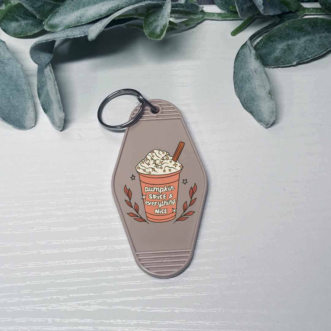 Pumpkin Spice Motel Keychain - Mint Print Shop