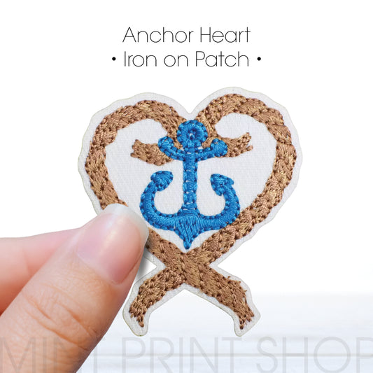 Anchor Heart Embroidery Patch