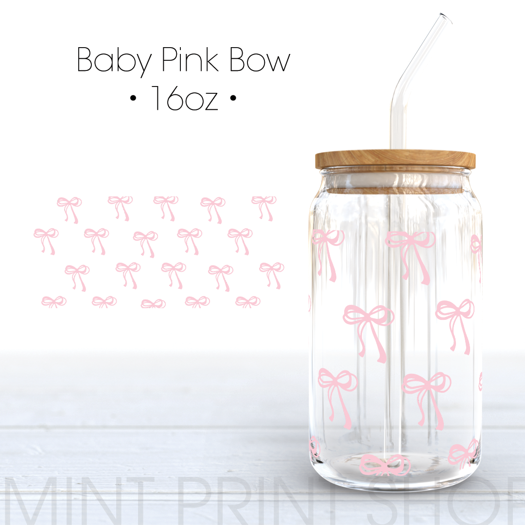 Baby Pink Bow | UV DTF Cup Wrap