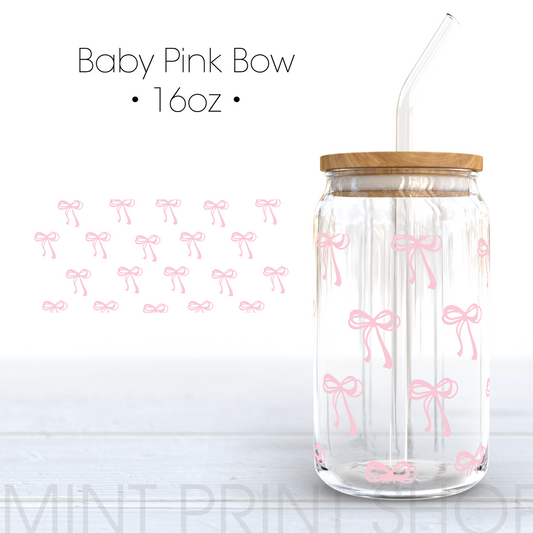 Baby Pink Bow | UV DTF Cup Wrap