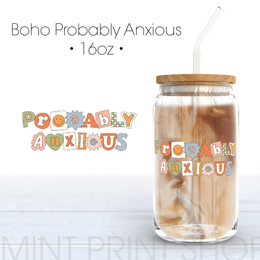 Boho Probably Anxious Decal