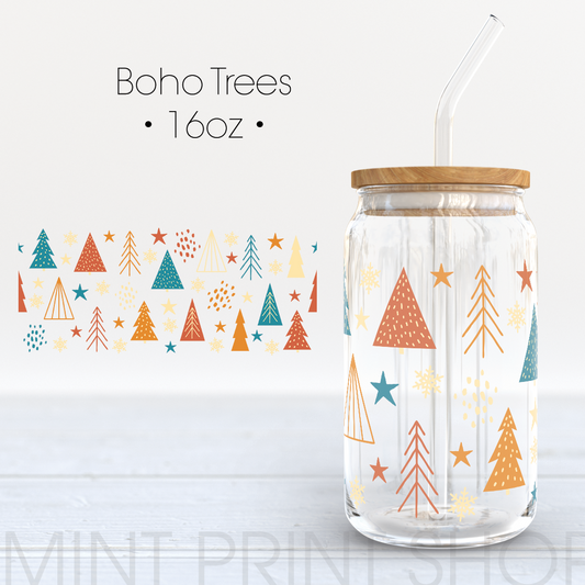 Boho Trees |  UV DTF Cup Wrap - Mint Print Shop