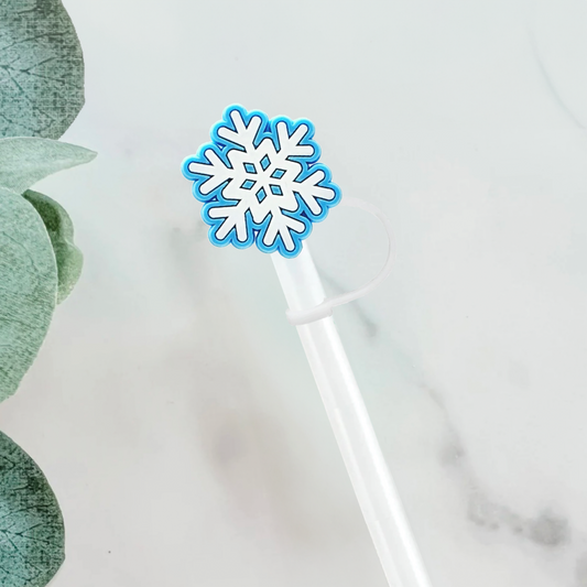 Snowflake Straw Cover - Mint Print Shop