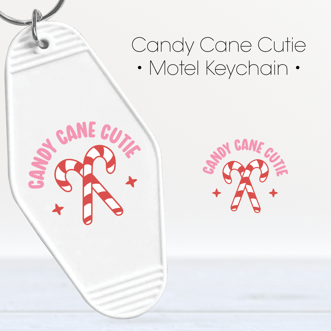 Candy Cane Cutie | UV Keychain Decal