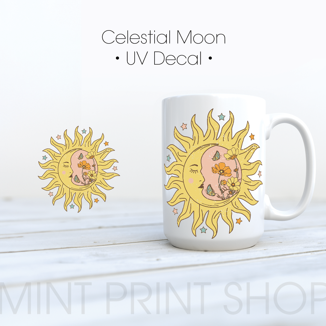 *MISPRINT* Celestial Moon |  UV DTF Decal