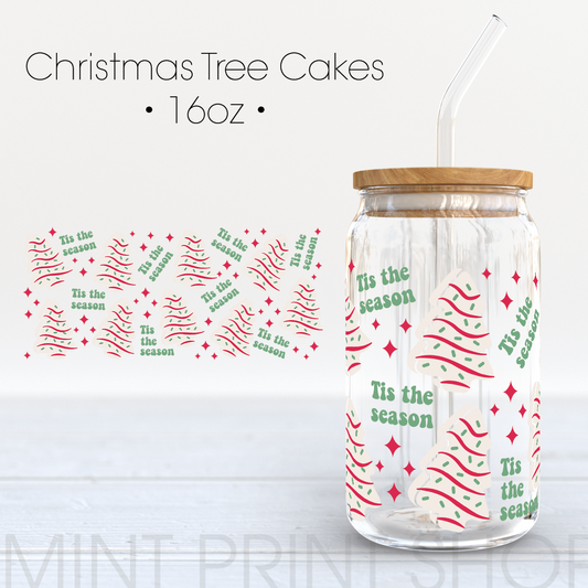 Christmas Tree Cakes |  UV DTF Cup Wrap - Mint Print Shop