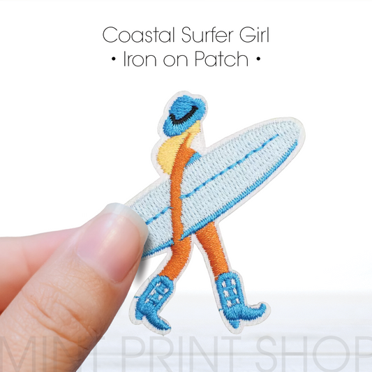 Coastal Surfer Girl Embroidery Patch
