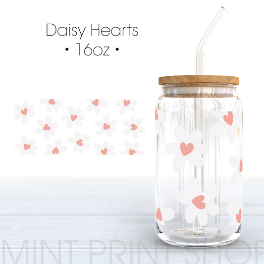 Daisy Hearts | UV DTF Cup Wrap