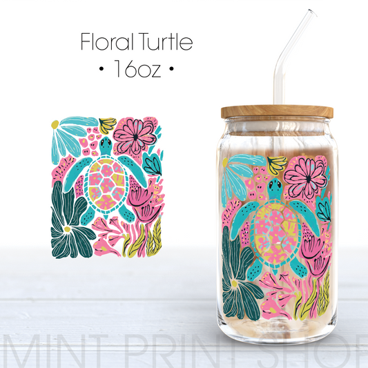 Floral Turtle Decal