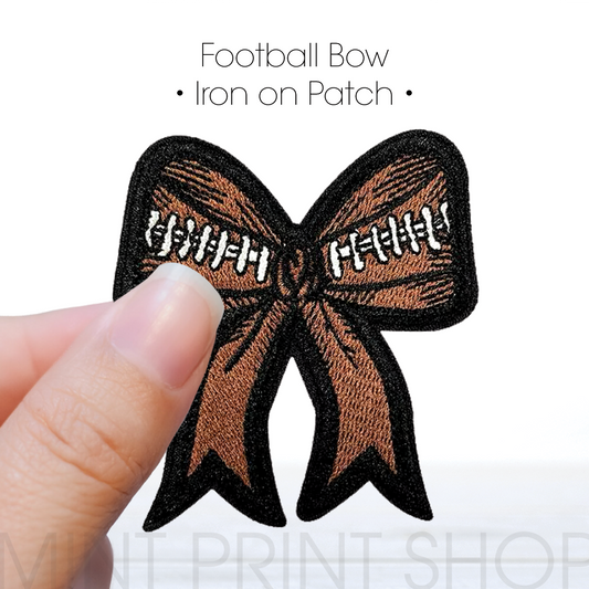 Football Bow | Embroidery Patch