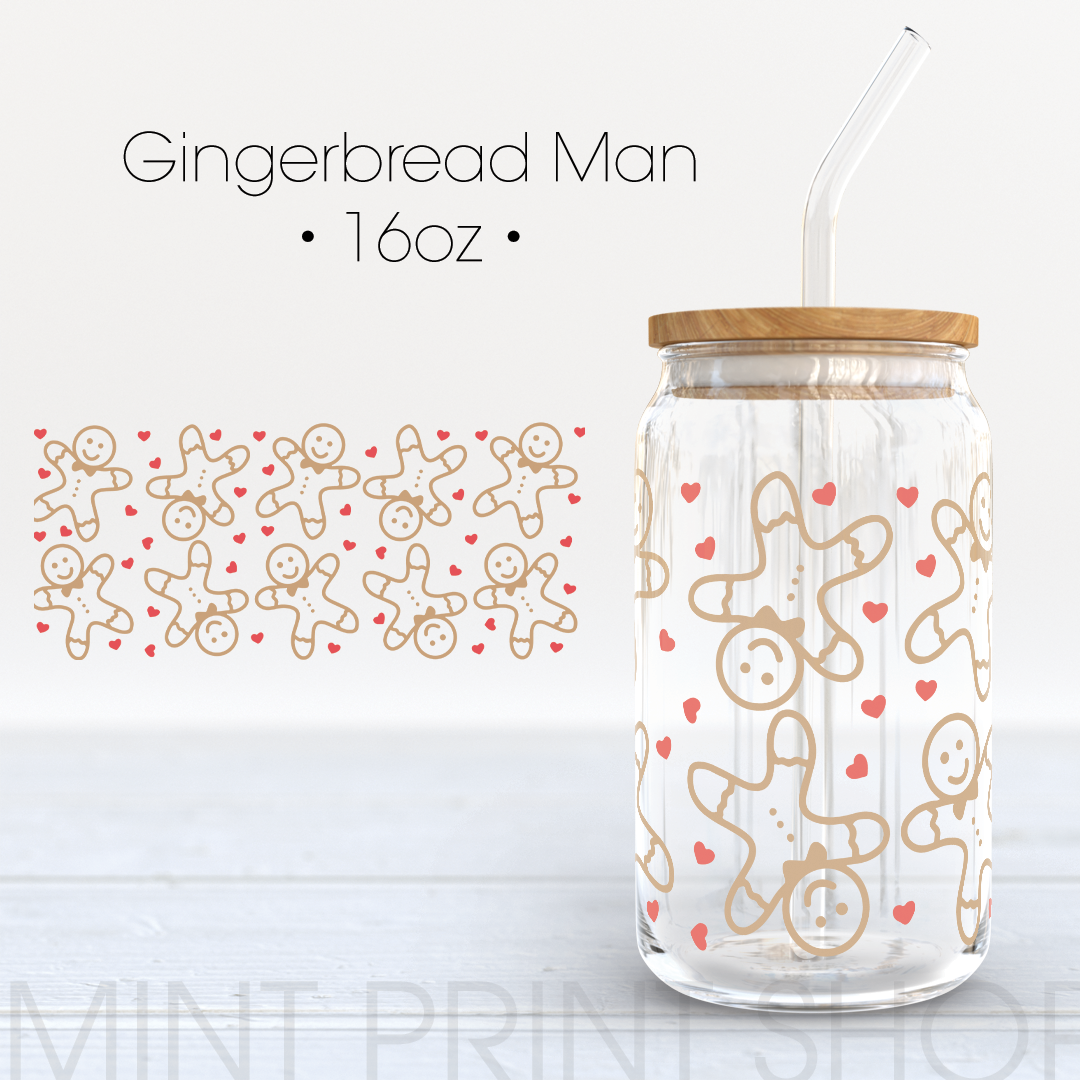 Gingerbread Man |  UV DTF Cup Wrap - Mint Print Shop