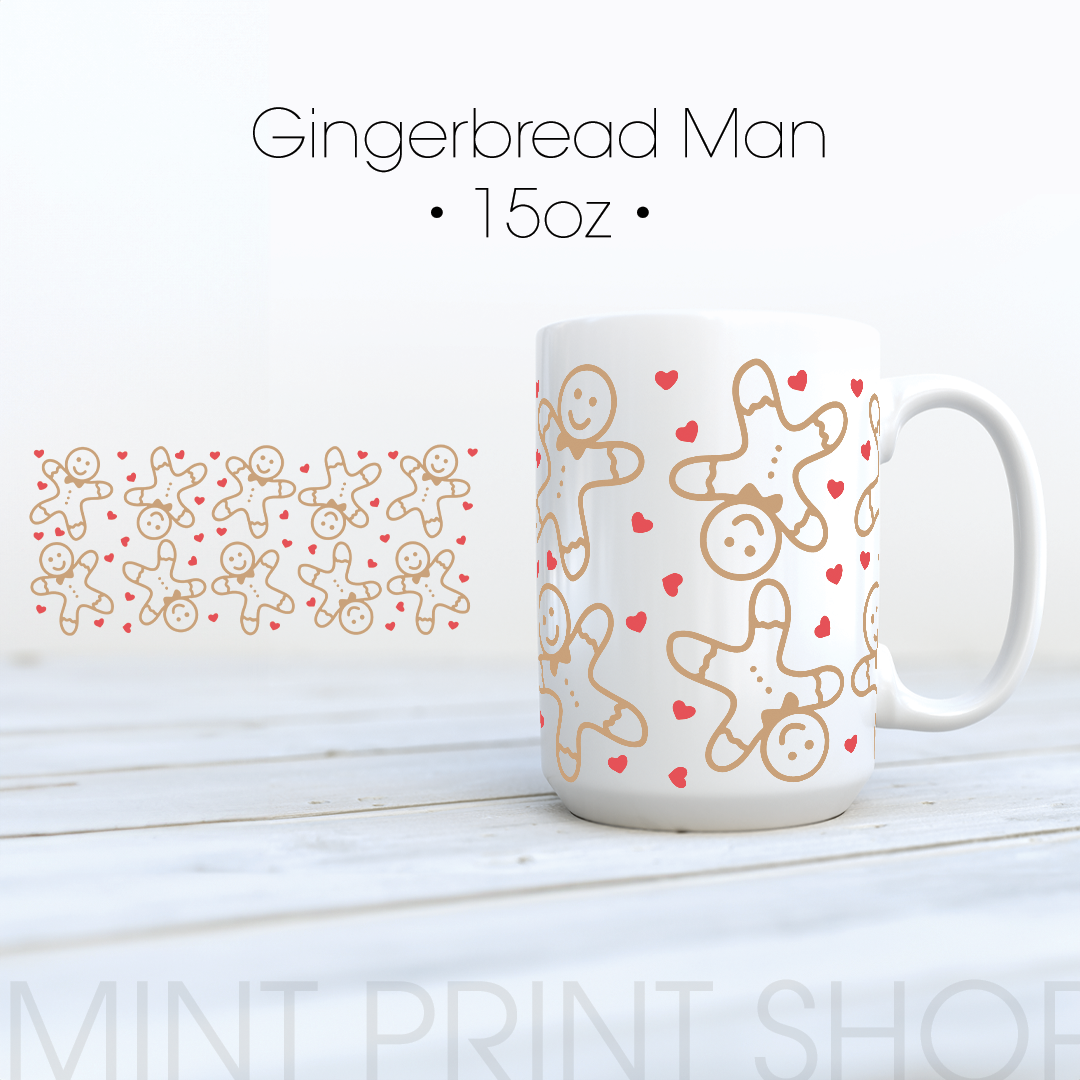 Gingerbread Man |  UV DTF Cup Wrap - Mint Print Shop