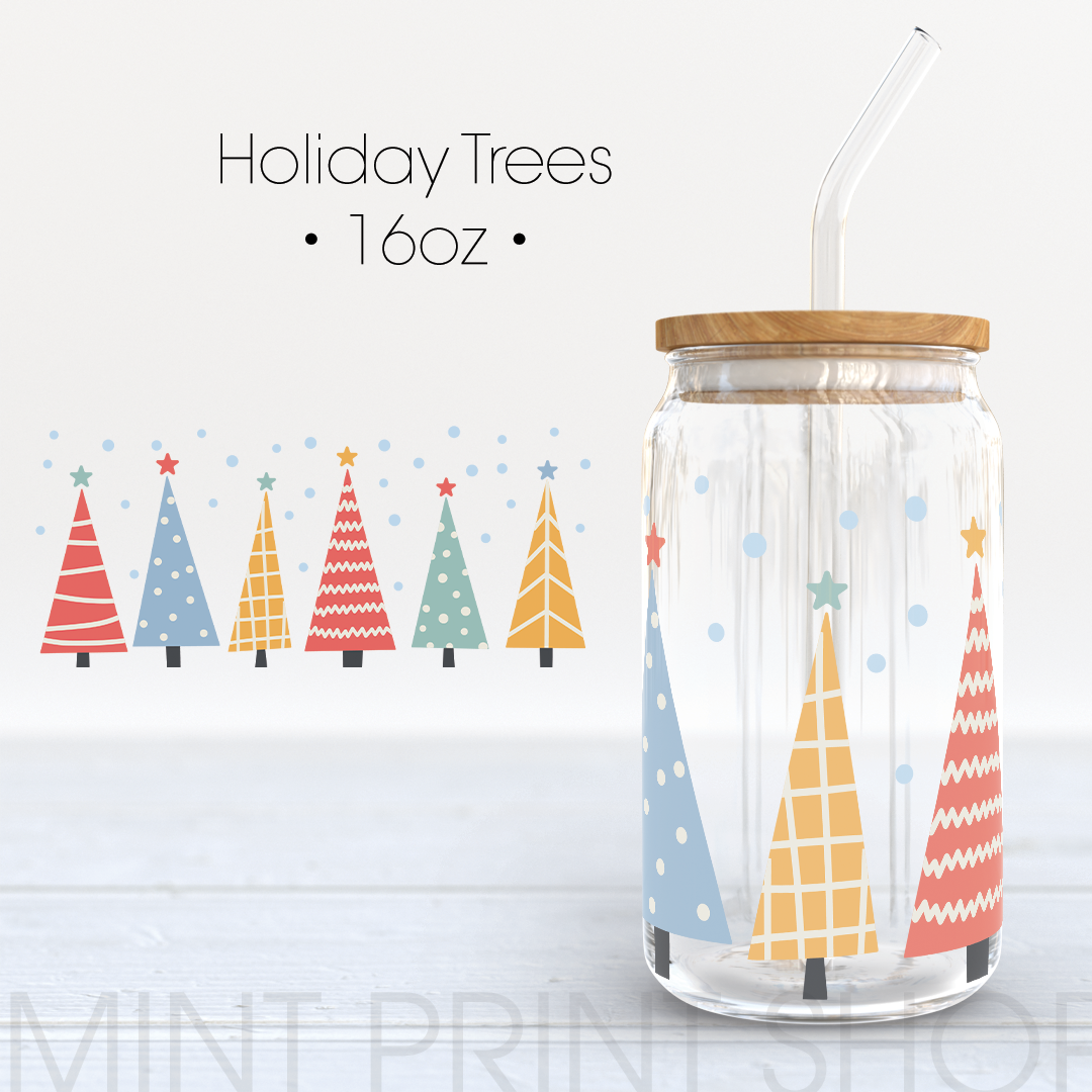 Holiday Trees |  UV DTF Cup Wrap