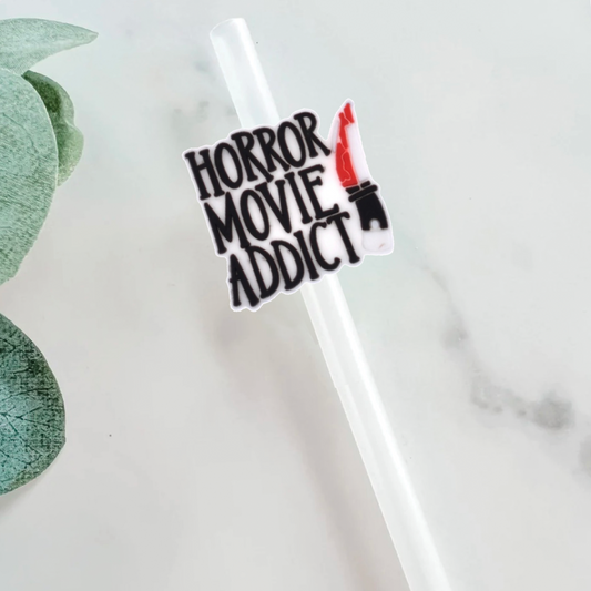 Horror Movie Addict Straw Topper - Mint Print Shop