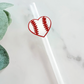 Baseball Heart Straw Topper