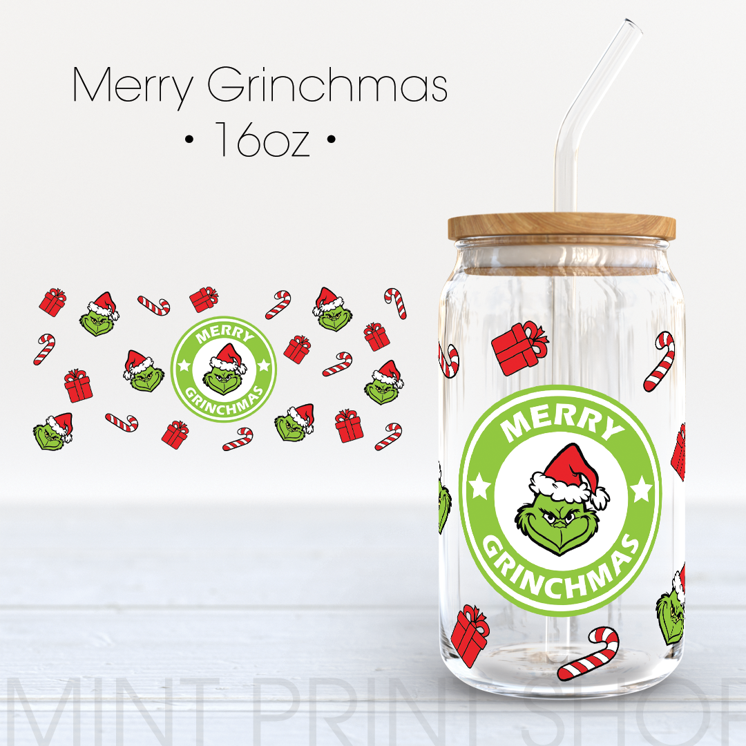 Merry Grinchmas |  UV DTF Cup Wrap