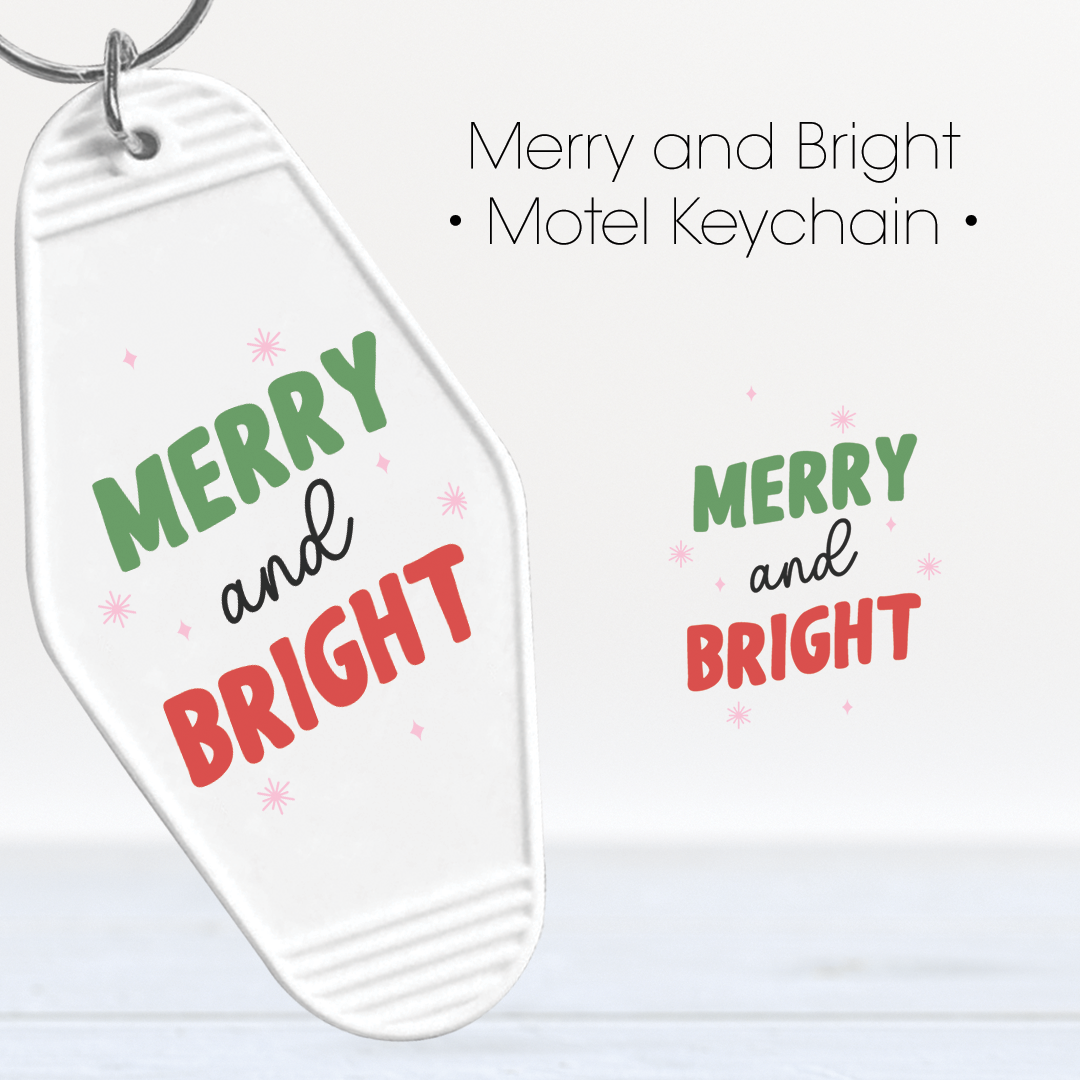 Merry & Bright | UV Keychain Decal