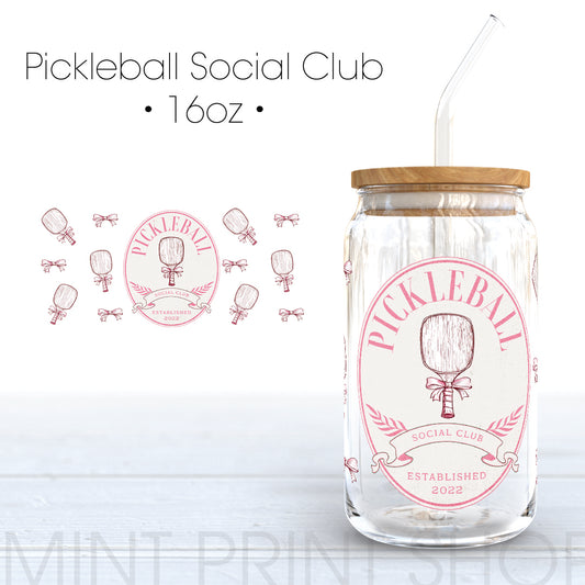 Pickleball Social Club | UV DTF Cup Wrap