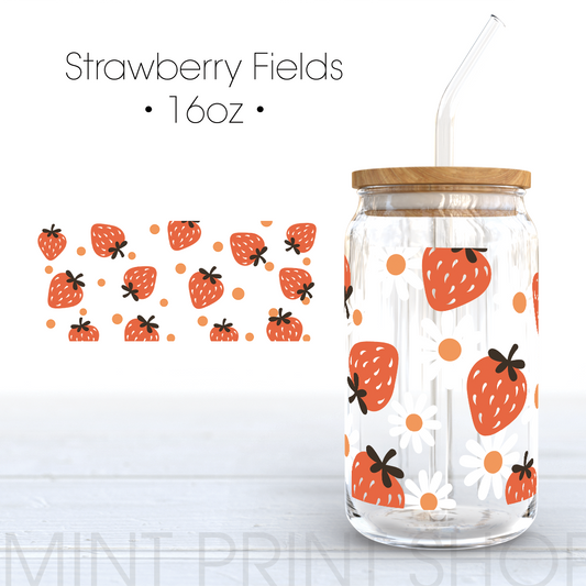 Strawberry Fields | UV DTF Cup Wrap