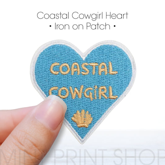 Coastal Cowgirl Heart Embroidery Patch
