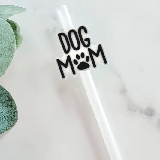 Dog Mom Straw Topper - Mint Print Shop