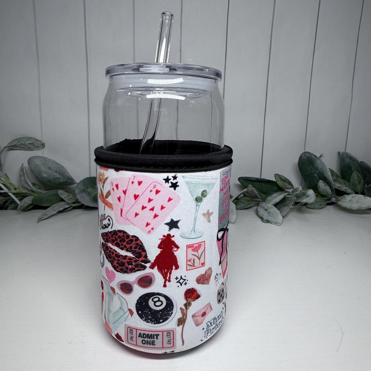 Wild Child Print Drink Sleeve with Handle, Coffee Cup Sleeve, Cozie